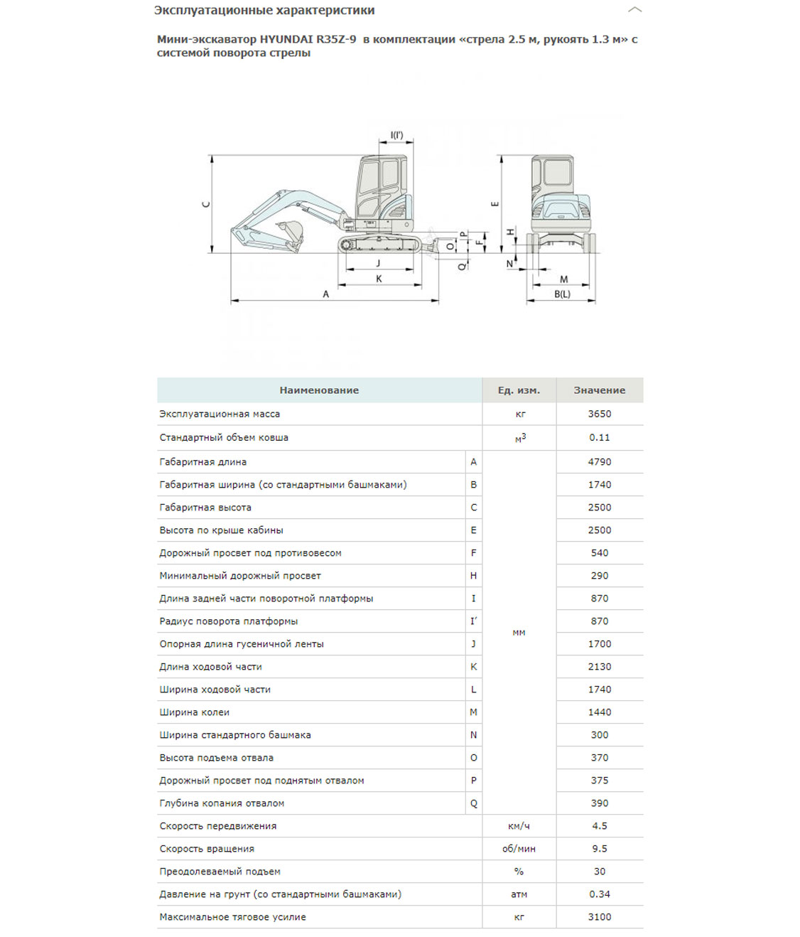 Конструктивная схема HYUNDAI R35Z-9