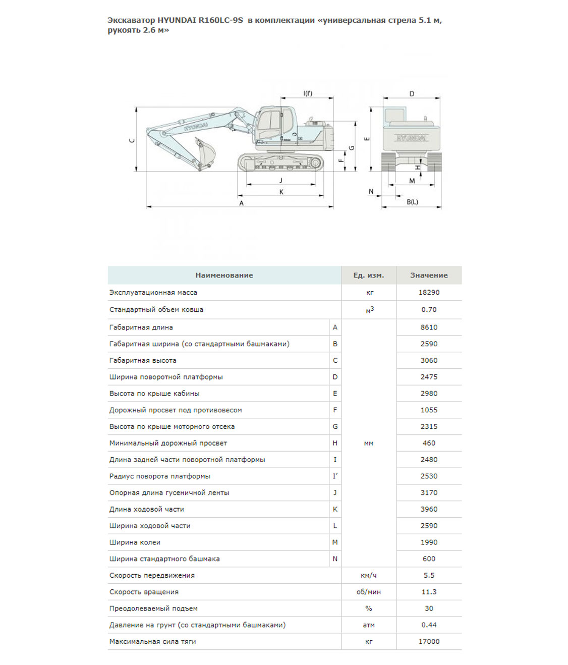 Конструктивная схема HYUNDAI R160LC-9S