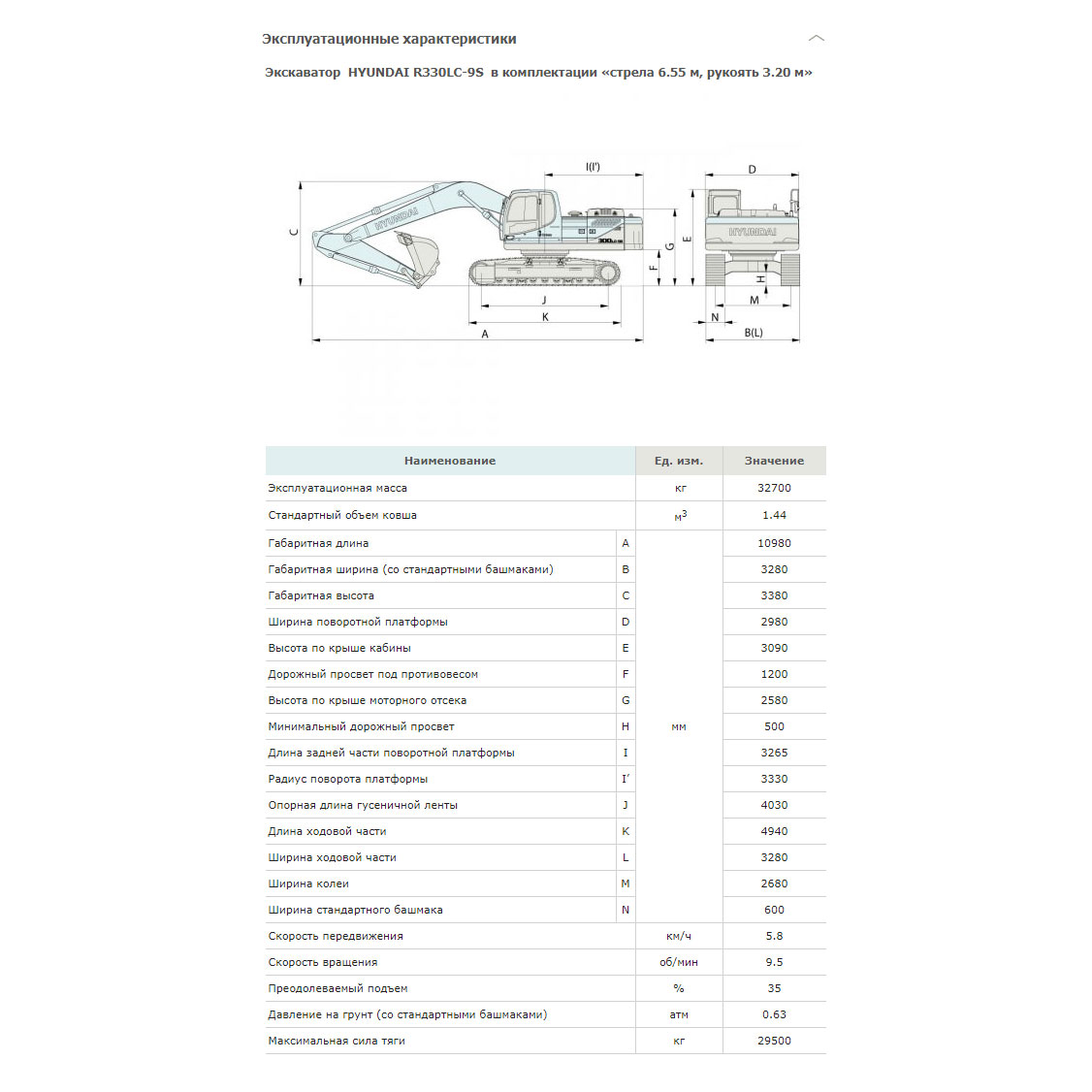 Конструктивная схема HYUNDAI R330LC-9S