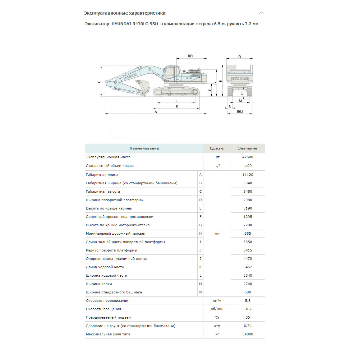 Конструктивная схема HYUNDAI R430LC-9SH